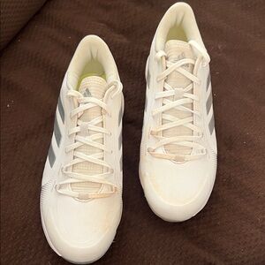 Adidas Softball Metal Cleats - Gray & White